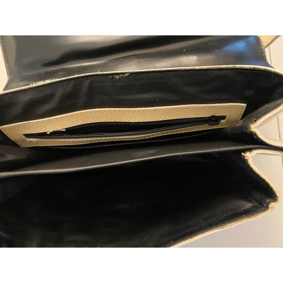 VTG Mini Top Handle Spanish Leather Bag Purse Tote Metal Hardware Made in Spain - Picture 8 of 16